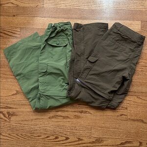 Two pairs of REI Kids' convertible hiking pants